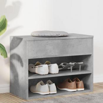 Banco zapatero de hormigón gris de 60x30x45 cm en conglomerado