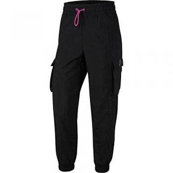 NIKE W NSW ICN Clsh Pant Wvn, Mujer, Black/Fire Pink, L