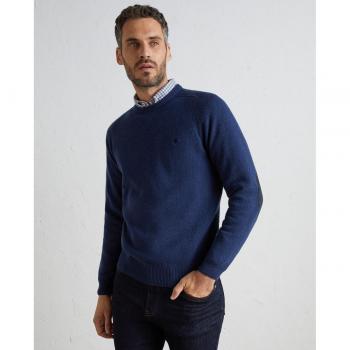 Jersey básico de lambswool con cuello redondo para hombre