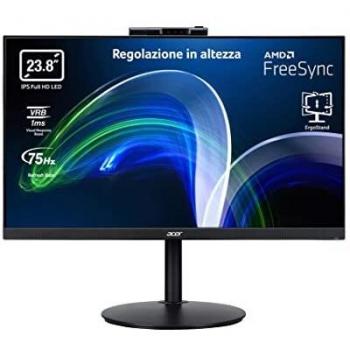 Acer CB2 CB242YDbmiprcx 23.8 Full HD ZeroFrame IPS Monitor with Webcam, VGA, HDMI, DP, MM Audio In/Out, USB 2.0