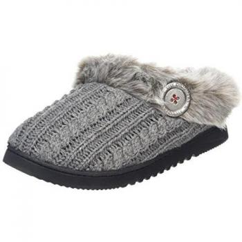 DearfoamsDearfoms Microsuede Clog With X-stitch and Memory Foam - Zapatillas bajas para mujer, color gris