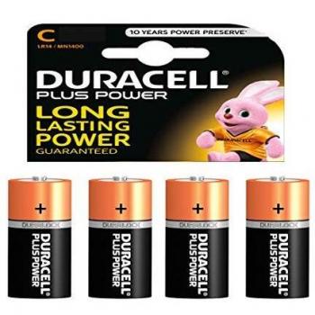 DURACELL Batería alcalina, bebé, C, LR14, 1,5 V Plus Power, blíster minorista