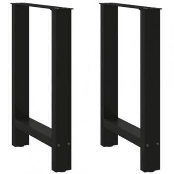 Black Steel Adjustable Coffee Table Legs 2 pcs 60x(72-73) cm
