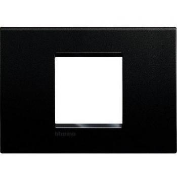 Placa embellecedora rectangular antracita 2 módulos centrados Bticino Livinglight LNA4819AR