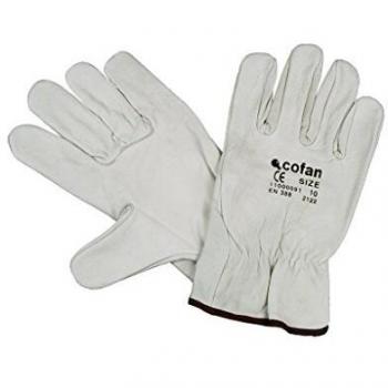 Cofan 11000091-7 Guantes de Piel Vacuno, Gris, T-7
