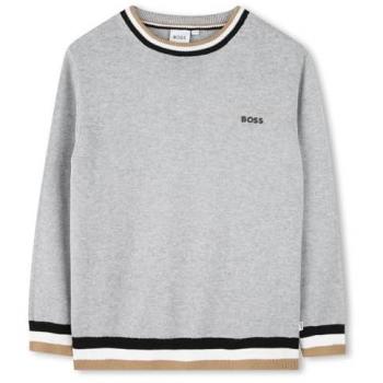 BOSS Kidswear - Jersey de niño liso con terminaciones listadas