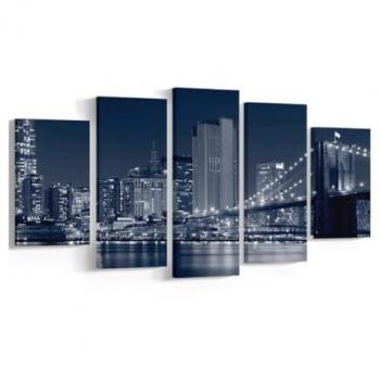 Impresión sobre Lienzo Nueva York 1, Poliéster Multicolor, Madera, 100x3x60 cm