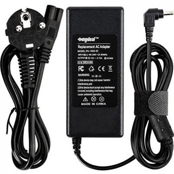 SUNYDEAL 90W Cargador para Portátil Asus Toshiba Lenovo Packard Bell, 19V 4,74A Adaptador 5.5*2.5mm Compatible con toshiba Satellite A, C, L Series, ASUS X, V, P, Z Series Fuente de Alimentación cable