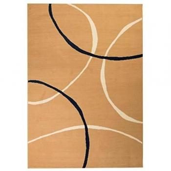 vidaXL Alfombra Moderna Estampado Circular Marrón 160x230cm Decoración Hogar