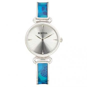 Bertha Katherine Blue Enamel Bracelet Watch - Stainless Steel - Women's One Size