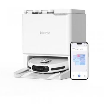 Robot Aspirador y Lavapavimentos EZVIZ RS20 Pro con Wi-Fi, Base de Carga Automática, 7200Pa de Succión, Bolsa de Polvo de 0.35L, Limpieza hasta 300m