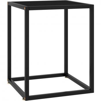 vidaXL Coffee Table Black with Black Glass 40x40x50 cm