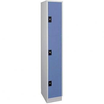 Armario de Compartimentos Bajo Llave Wolf 969411, 1 Módulo, Color Gris Claro/Azul Paloma