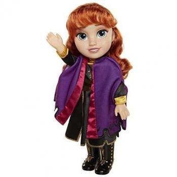 Disney Frozen 2 - Muñeca Anna de Viaje 38 cm con Capa de Viaje Violeta, Botas y un Precioso Peinado - Muñeca con Preciosos Detalles para Niñas con 3 Años +