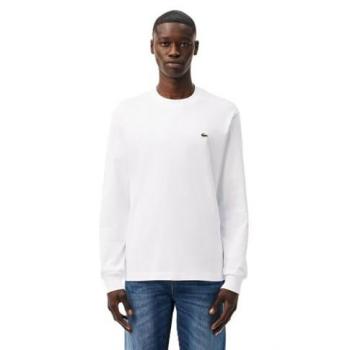 Camiseta de Algodón Lacoste Hombre Blanca con Logo