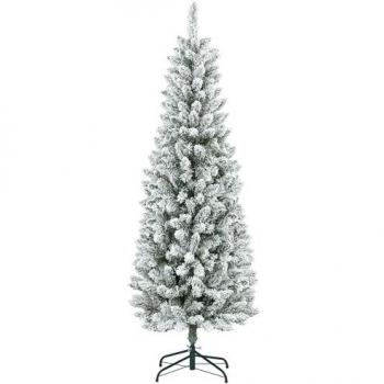 HOMCOM Árbol de Navidad Artificial Nevado 180 cm con 479 Ramas y Soporte de Metal para Salón Interior Verde