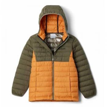 Columbia Chaqueta Powder Lite™ II Marrón/Naranja con capucha, para niño, talla XXS