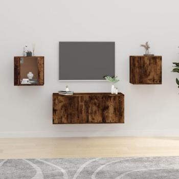 Muebles para TV de pared 2 uds 40x34,5x40 cm, Mueble de Salon, Mueble TV, Mueble TV salon, Mesa de TV, Mueble tele en roble ahumado vidaXL - Marr