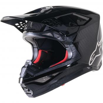 Alpinestars Casco de Cross Supertech S-M10 Fame Carbono MG - Casco de motocross, color negro, modelo 2024, material de carbono