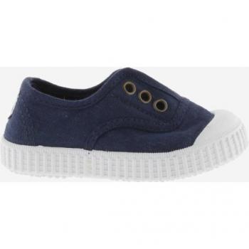 Zapatillas de lona infantil Victoria 1915 en blanco con elástico central y puntera de goma