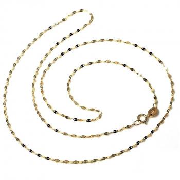 Cadena de Oro 18k Barbada Diamantada 45cm - Alta Calidad, Cadena de Plata Ley 925m Barbada 45 cm Niña Ancho 3 mm Cierre Mosquetón