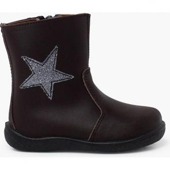 Botas de bebé niña de piel lavable con estrella y cremallera