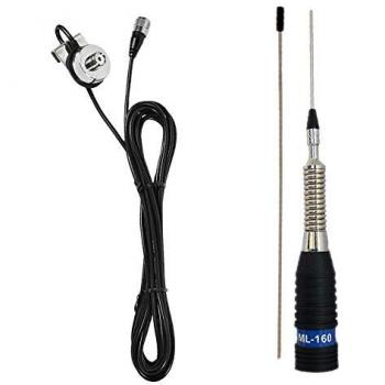 Antena CB PNI ML160 con soporte T941 y cables, longitud 145 cm