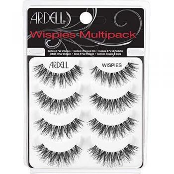 ARDELL False Eyelashes Wispies 4 Pairs Multipack Black Medium Volume Medium Length Feathery Full Bold Voluminous Invisiband Eyelashes Vegan-Friendly Cruelty-Free