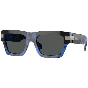 Versace VE 4464 Men's Sunglasses Tortoiseshell Size 55 with Blue Frame and Dark Gray Lens