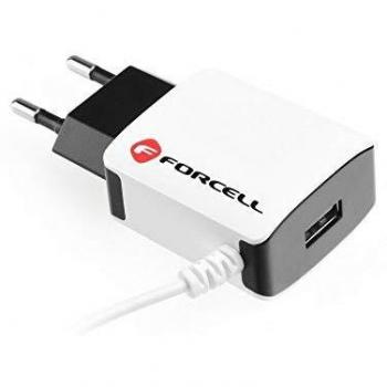 Forcell Cargador de Red Micro USB 2A Universal con Cable Micro USB y Puerto USB