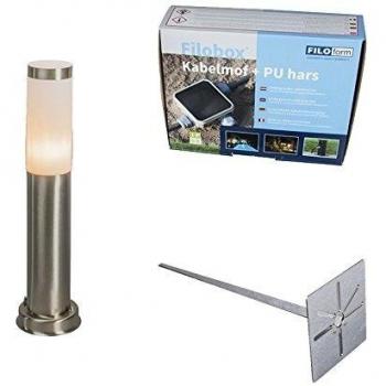 Baliza de acero 45 cm IP44 con estaca y kit de conexión subterránea - ROX