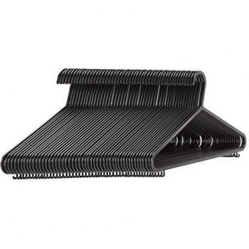 Amazon Basics - Perchas de plástico con barra para pantalón de traje, 50 unidades