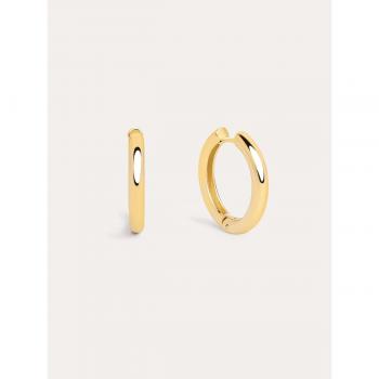 Pendientes Aro Carmen M bañados en oro de 18 quilates con cierre click - Joyas elegantes y versátiles para mujer
