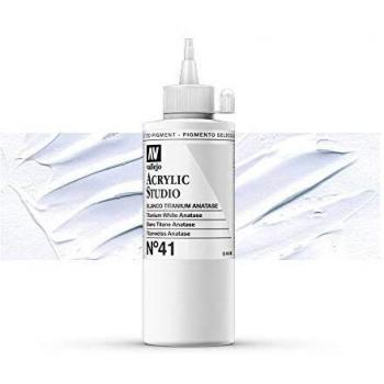 VALLEJO ACRYLIC STUDIO, PINTURA ACRÍLICA, 200ML, BLANCO TITANIO ANATASE, Nº 41