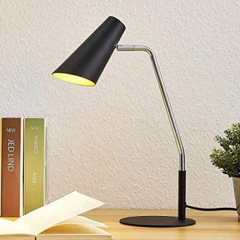 Lámpara de mesa Lucande Wibke en negro