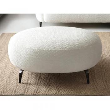 Puf de Tela Boucle Blanco Marfil AREMIA
