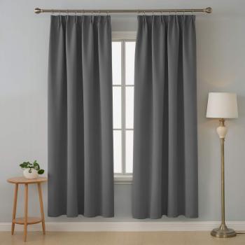 Deconovo Cortina Opaca Térmica Aislante y Ruido Reducción 140 X 175 CM Gris Oscuro 2 Piezas