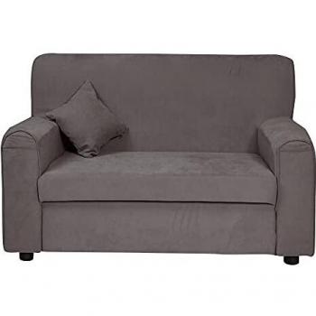 Sofá Moderno de Tela 2 Plazas Gris, Made in Italy, Ideal para Apartamentos Pequeños, con Cojines, 125x73xh85 cm