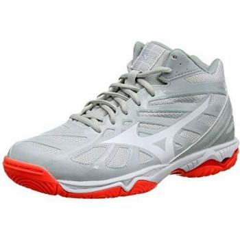 Mizuno Wave Hurricane 3 Mid, Zapatillas de Voleibol Unisex Adulto, Gris Glaciergray Dark Shadow Fiery Coral 60, 40 EU