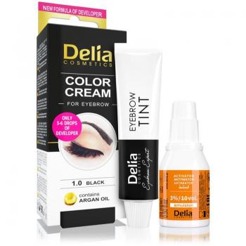 Tinte para Cejas Delia Cosmetics - Crema Colorante con Aceite de Argán, Efecto Pulón que Dura hasta 14 Días, Sin Amoniaco, Set Colorante para Cejas 15