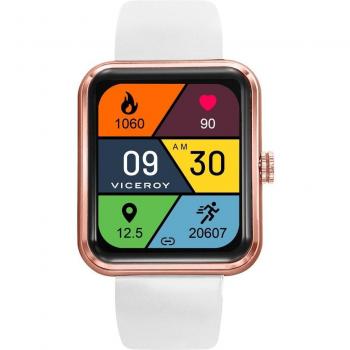 Viceroy SmartPro 41117-70 Smartwatch de Aluminio IP Rosa con Correa de Caucho Blanca