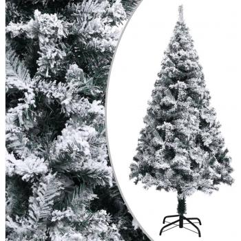 vidaXL 120 cm Artificial Christmas Tree with Flocked Snow Green PVC