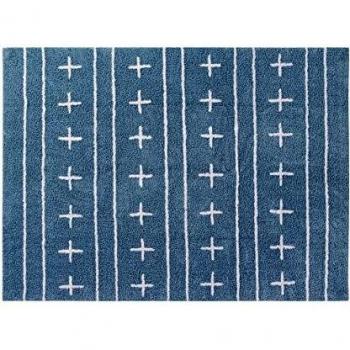 Happy Decor Kids -Alfombra Lavable Shapes 100% Algodón Natural -Azul- 160x120 cm