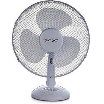 Ventilador de Mesa 40W con 3 Aspas, 3 Velocidades, Oscilante, Color Blanco (16 pulgadas) - V-Tac VT-4017-3