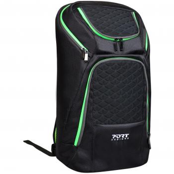 Port Designs Gaming - Mochila para portátiles y netbooks de hasta 17, color negro y verde
