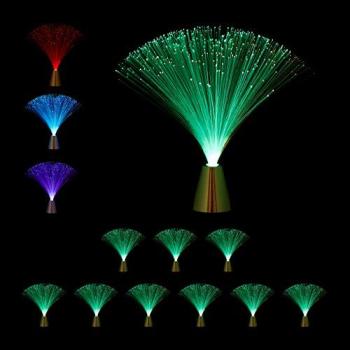 Set de 10 Lámparas de Fibra Óptica LED Multicolor con Cambio de Color, 33 cm, Iluminación Ambiental