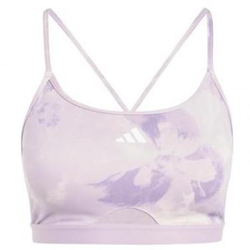 Sujetador Deportivo Adidas Iq3378 para Mujer, Soporte Ligero, Estampado Floral Tie-Dye, Color Lila