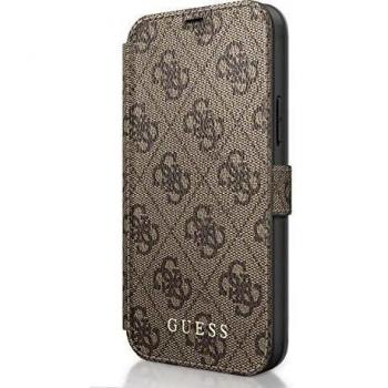 Guess GUFLBKSP12S4GB Book Case 4G - Funda para iPhone 12 Mini, Color marrón