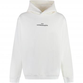 Maison Margiela Ivory Hooded Sweatshirt for Women, Size 48, S50GU0167S25503 Color 961, White Cotton Oversized Hoodie for Men, Size M