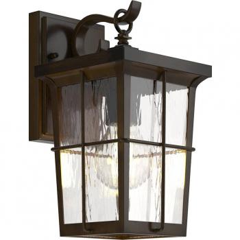 Aplique de exterior Lindby Charmaine, farol marrón, lámpara de pared exterior de aluminio (1 llama, E27), apto para lámparas LED
